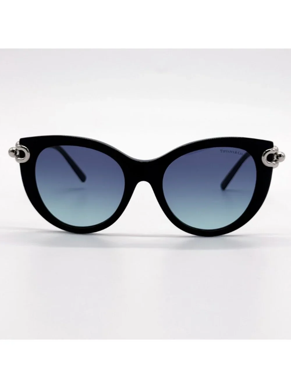 New Tiffany & Co Sunglasses Women Black Silver Cat Eye TF4232 8342/9S